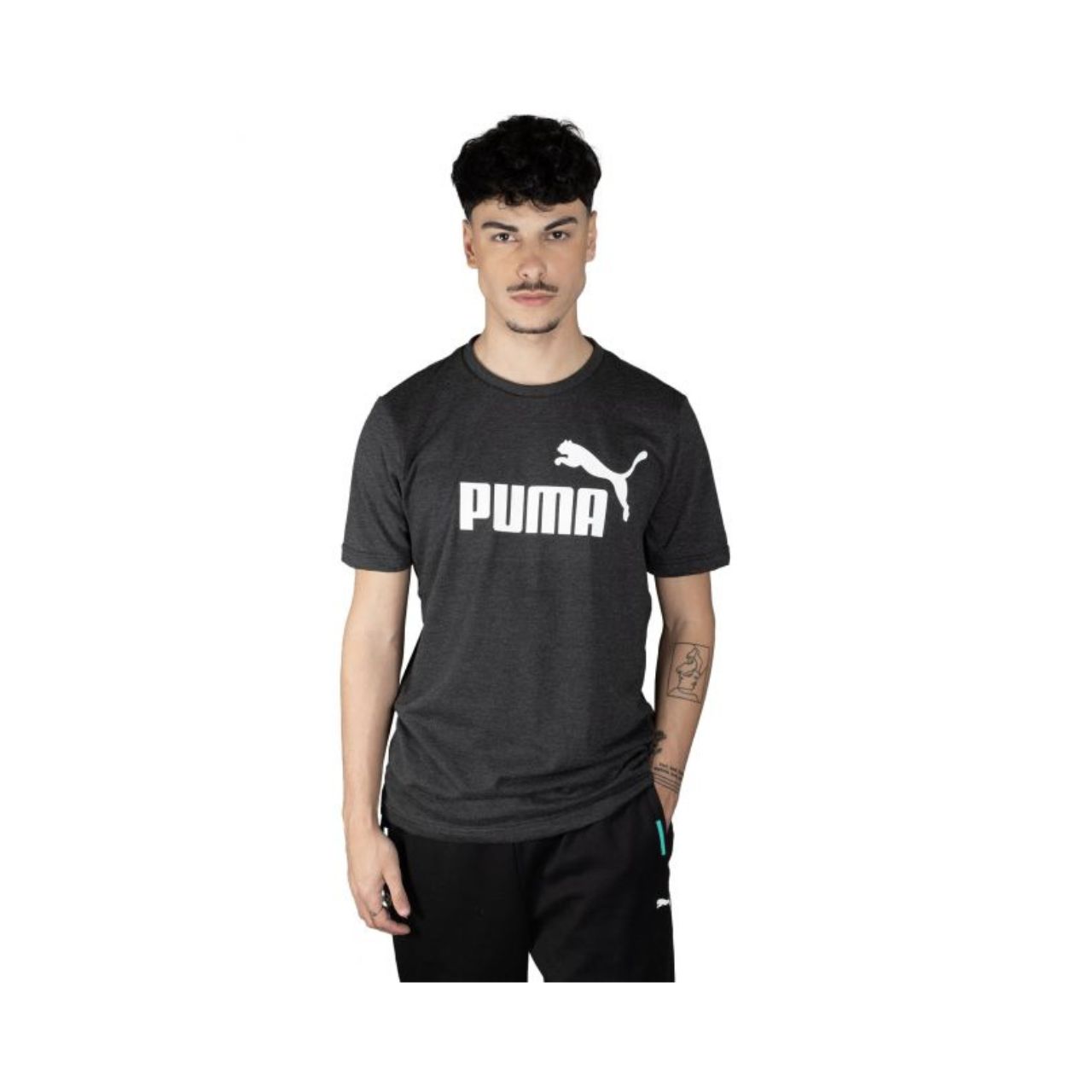 PUMA - Camiseta de running para hombre, tamaño L, color medium gray heather  - negro: .es: #Hom…